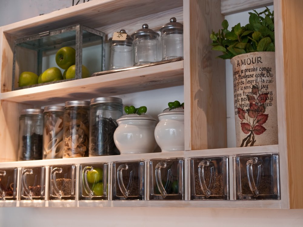 open shelving display